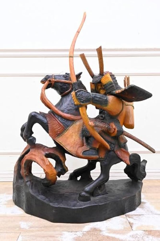 木彫り　武将　武士　武者　侍　置物　特大　希少　オイルステイン　彫刻　骨董 木彫り 武将 武士 武者 侍 置物 特大 希少 オイルステイン 彫刻 骨董